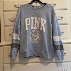 VS PINK- BLUE LOGO CREWNECK